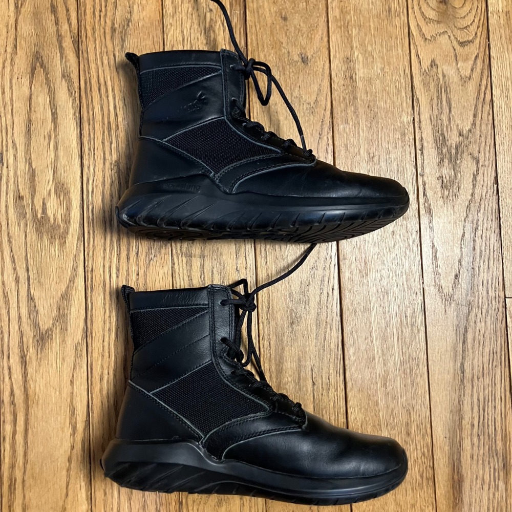 Soulsfeng Mens Black Tactical Combat Boots High Top Leather Mesh  EUR 38